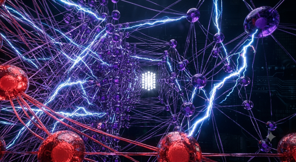 Glowing artificial neural network with multiple layers and energy pulses